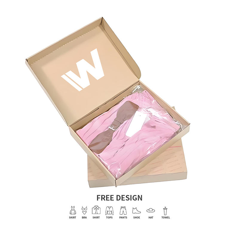 বাদামী সহজ ঢেউতোলা পোশাক প্যাকেজিং বক্স