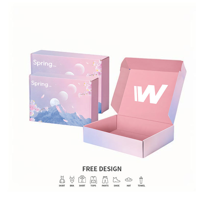 প্যাস্টেল গ্রেডিয়েন্ট ঢেউতোলা পোশাক প্যাকেজিং বক্স
