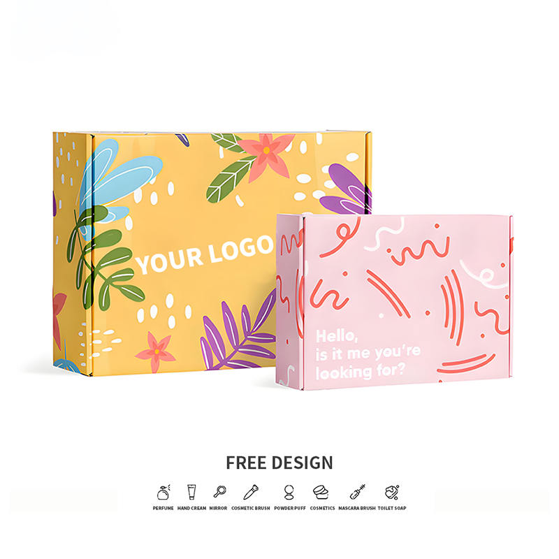 রঙিন প্রকৃতি ঢেউতোলা অঙ্গরাগ প্যাকেজিং বাক্স