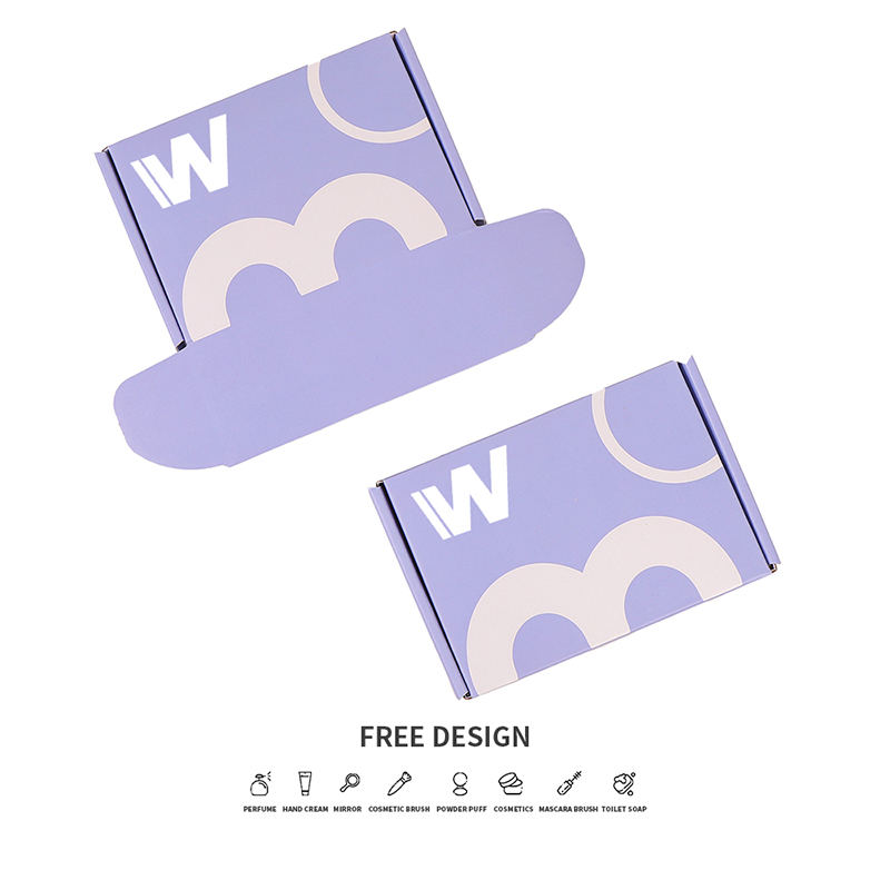 ল্যাভেন্ডার বেগুনি ঢেউতোলা প্রসাধনী প্যাকেজিং বক্স