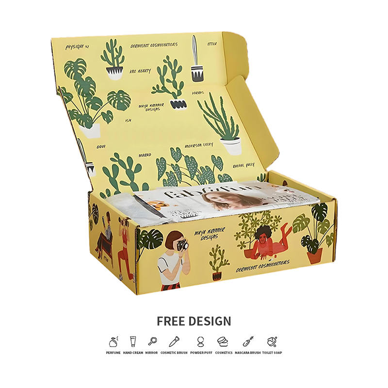 কৌতুকপূর্ণ পাত্র গাছপালা ঢেউতোলা অঙ্গরাগ প্যাকেজিং বাক্স