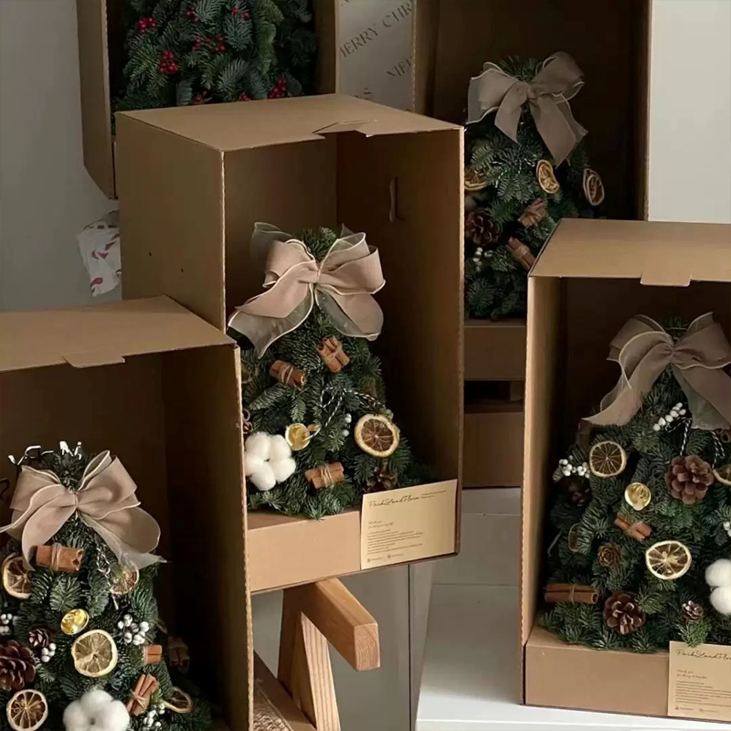 ইউনিফর্ম ব্রাউন ঢেউতোলা ফুল উপহার বক্স